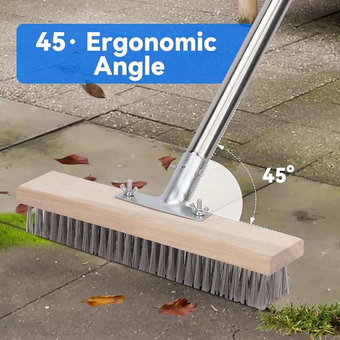 Heavy Duty Wire Broom with 70.8" Telescopic Handle: Stainless Steel Outdoor - Image 6