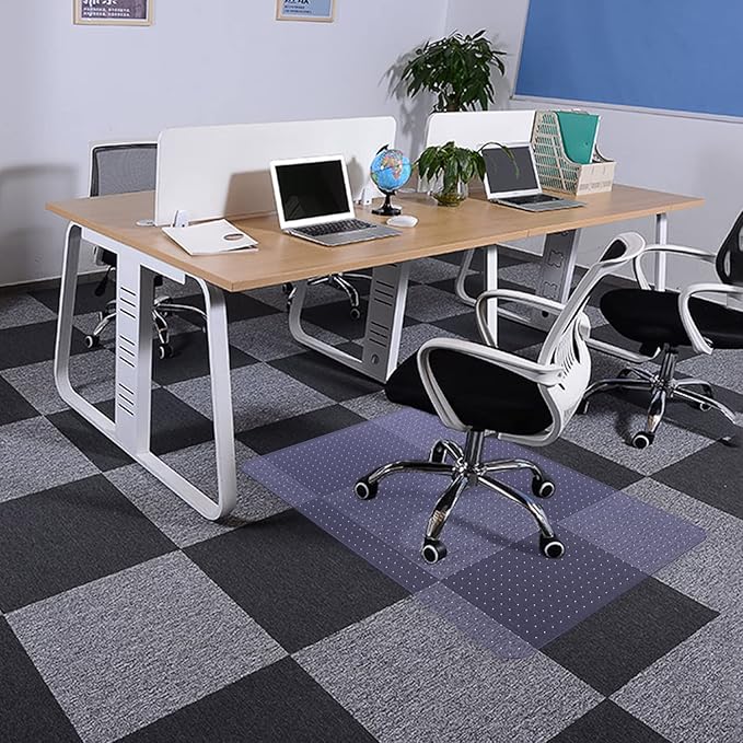 Amyracel Chair Mat for Carpet, 48" x 30" Clear Computer Desk Chair Mat for Low Pile Carpeted Floors, Easy Glide Plastic Floor Mat for Office Chair on Carpet Protection