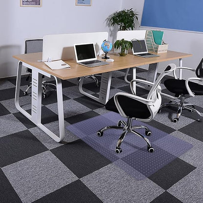 Amyracel Chair Mat for Carpet, 48" x 30" Clear Computer Desk Chair Mat for Low Pile Carpeted Floors, Easy Glide Plastic Floor Mat for Office Chair on Carpet Protection
