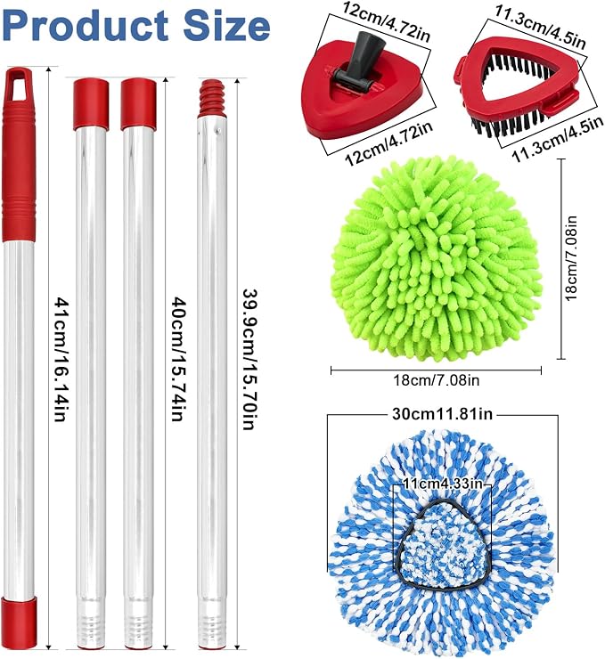 Mop Heads for O Cedar RinseClean 2 Tank Spin Mop System, 3 Microfiber Mop Head - Image 2