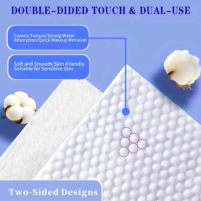 Disposable Face Towel 600 Count, Soft Cotton Clean Skin Face Towels, Dry Wipes - Image 2