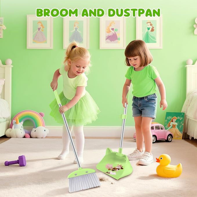 Mini Broom with Dustpan for Kids, 28-in Handle Kids Broom and Dustpan Set for - Image 6