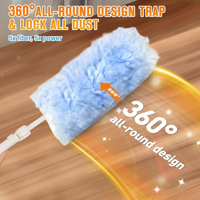 Heavy Duty Duster Refills for Swiffer Dusters, 360° Multi-Surface Microfiber - Image 2