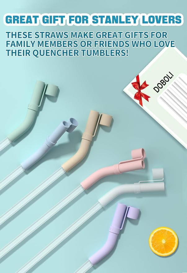 Doboli 6 Pack Reusable Drinking Long Straws - Image 4