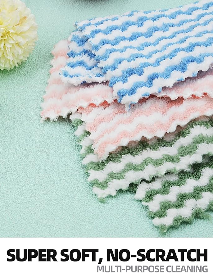 10PACK Kitchen Cleaning Cloths, Microfiber Dish Cloths: All-Purpose - Image 4