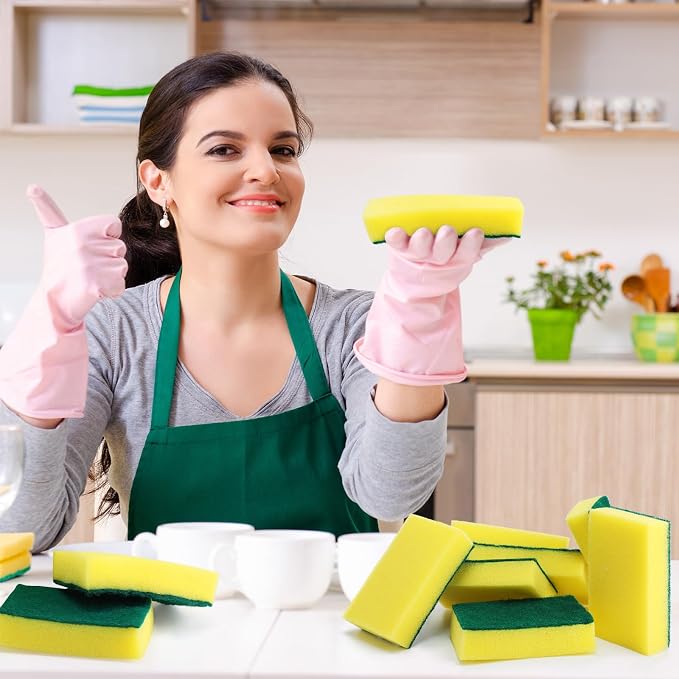 Tanlade 60 Pcs Individually Wrapped Sponge Dishwashing Sponge Bulk Non Scratch - Image 5