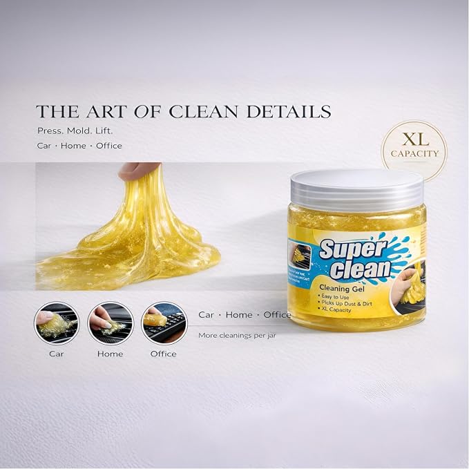 8-Piece Car Interior Detailing Kit - 160g Non-Sticky Gel - Image 8