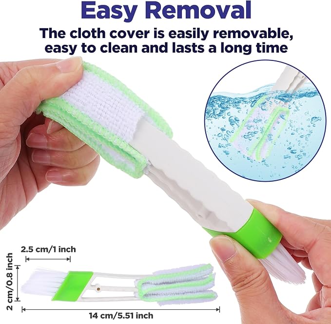 4 Pcs Blind Cleaner Tool 7 Finger Microfiber Window Blind Duster - Image 6