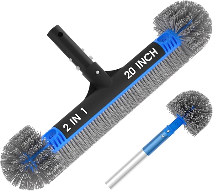 20'' 2 in 1 Pool Brush Head Cobweb Duster Heavy Duty Pool Cleaning Detachable by TidyMister