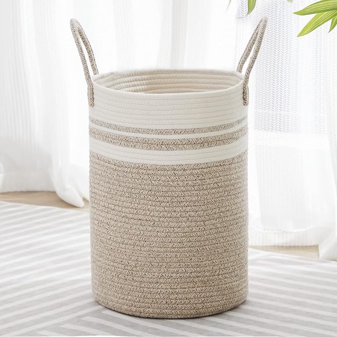 VIPOSCO Tall Laundry Hamper, Woven Rope Storage Basket by VIPOSCO