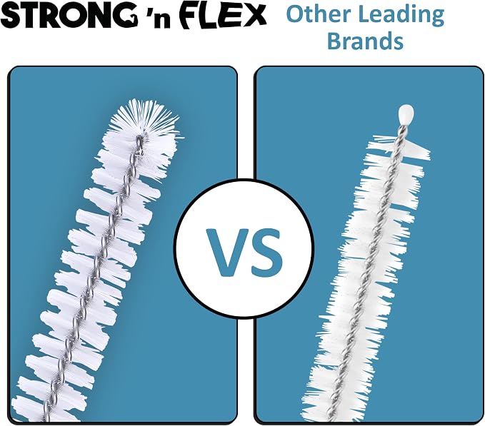 Strong 'n Flex Nylon Straw Cleaner Brushes – Fan-Shaped End - Image 2