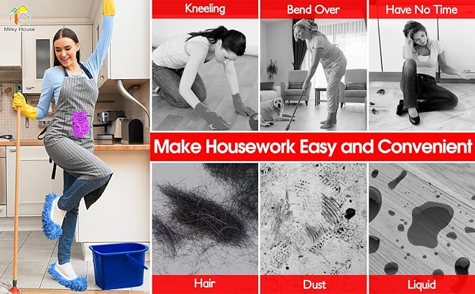 10 Pieces Microfiber Mop Slippers Shoes Cover Soft Washable Reusable Floor - Image 9