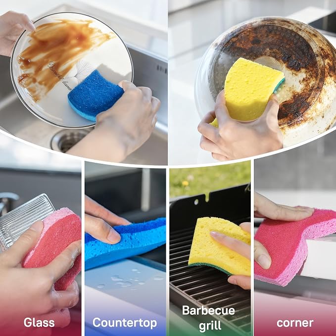 9 Pack 3-in-1 Scrub Sponge Variety Pack, Heavy Duty + Zero Scratch + Delicate - Image 5