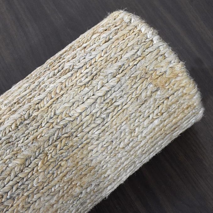Rugsotic Carpets Hand Woven Flat Weave Kilim Wool ECO-Friendly Area Rugs - 6'x6', Square Shape, Charcoal Color, Solid Plain Design, Low Pile Handmade Area Rugs for Living Room, Bed Room (D00111)