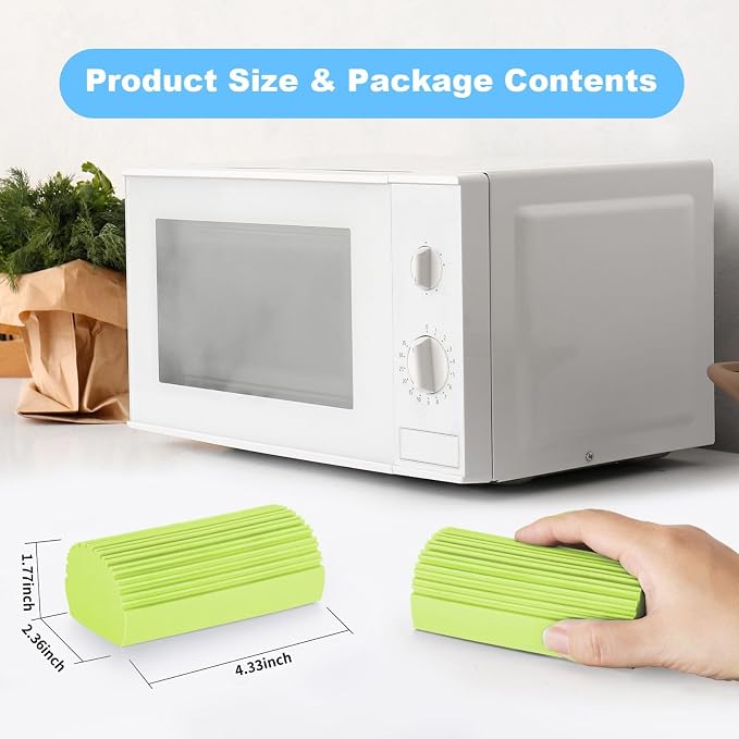 2-Pack Damp Clean Duster Sponge, Magic Sponge Eraser Baseboard Cleaner Tool - Image 6