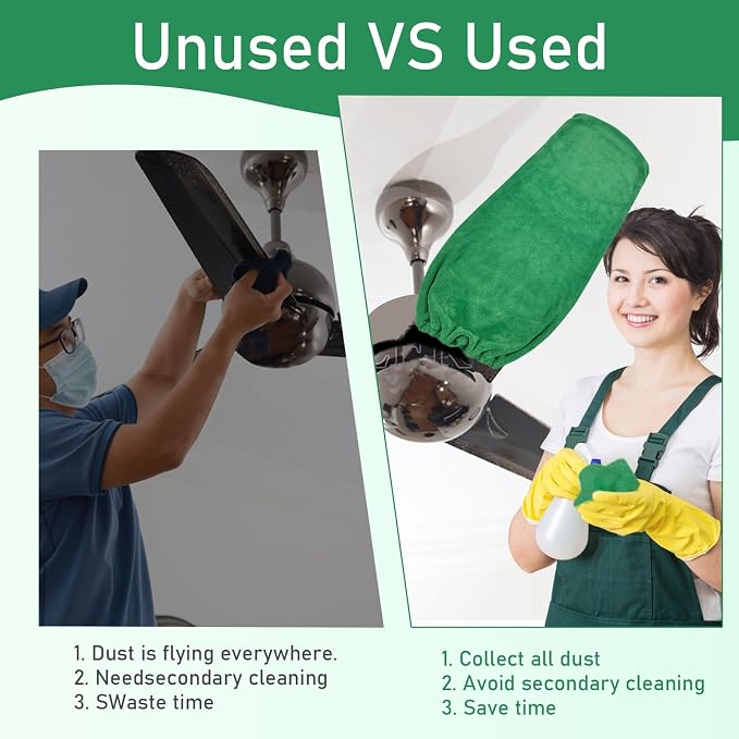 4 PCS Ceiling Fan Duster Kits, 100% Microfibre Fan Blade Cleaner - Image 5