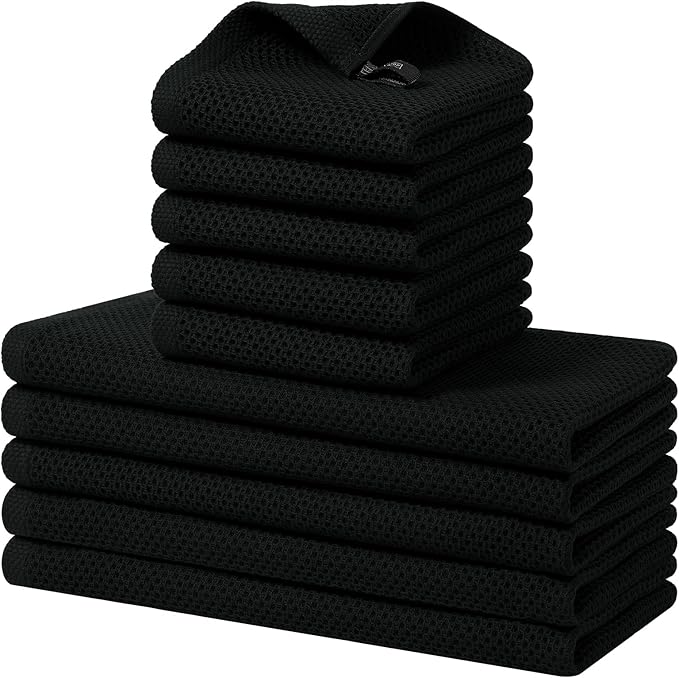 Homaxy 100% Cotton Kitchen Towels and Dishcloths Set, 12 x 12 Inches and 13 x by Homaxy