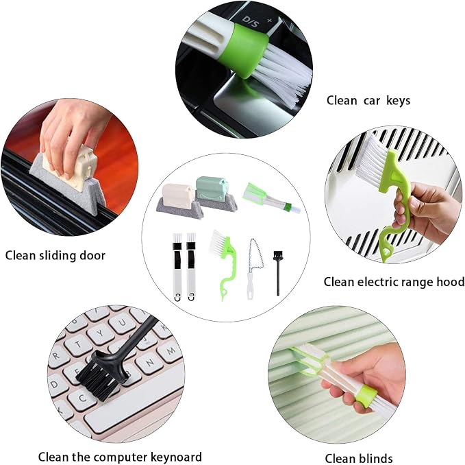 8 Pcs Hand-held Groove Gap Cleaning Tools, Door Window Track Cleaning Tools - Image 7
