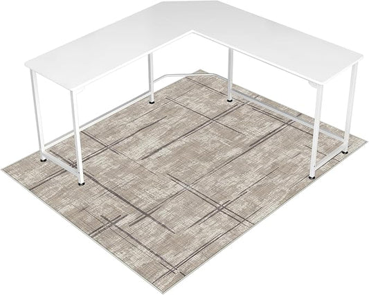 Office Chair Mat for Hardwood Floor&Tile Floor,48"X 60" Heavy Duty Desk Chair Mat for Hard Floors,Under Desk Rug for Rolling Computer Chair,Anti Slip,Low Pile Carpet Floor-Khaki
