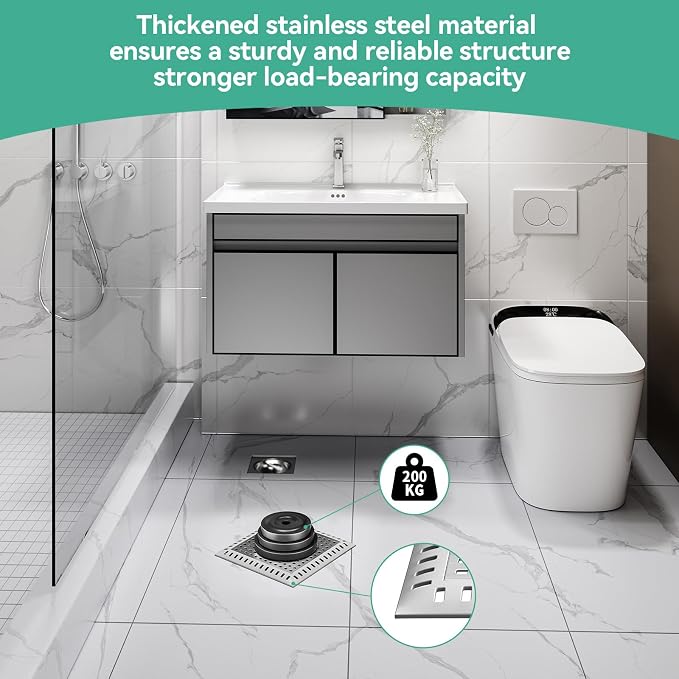 Drain Hair Catcher for Bathroom Sink, 4.8" Stainless Steel and Silicone Shower - Image 6