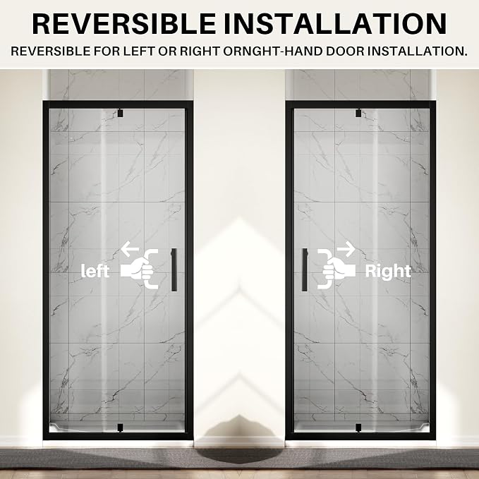 WinZo 31-32" W ×72" H Small Pivot Shower Door - Image 7