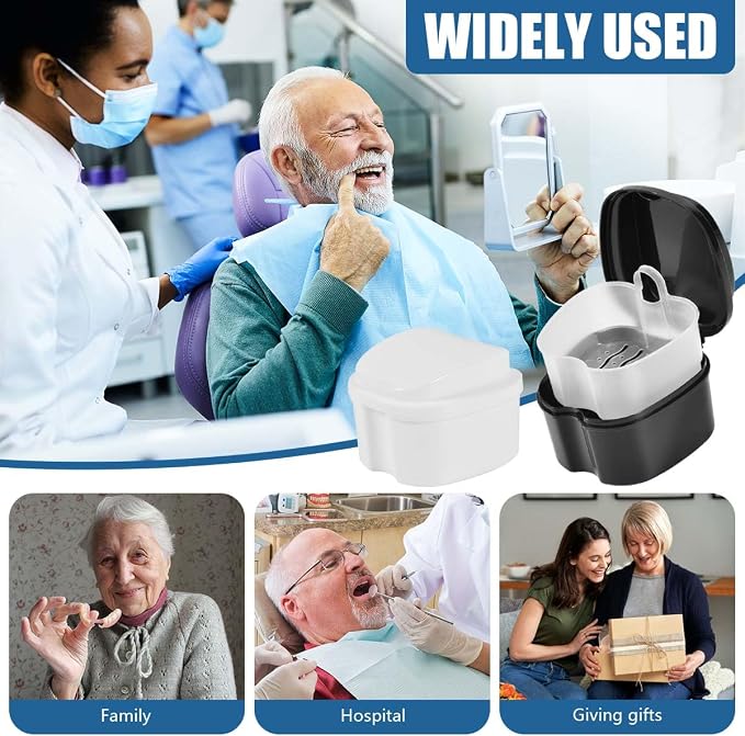 2 Pack Denture Bath Case Cup Box Holder Storage Container - Image 6
