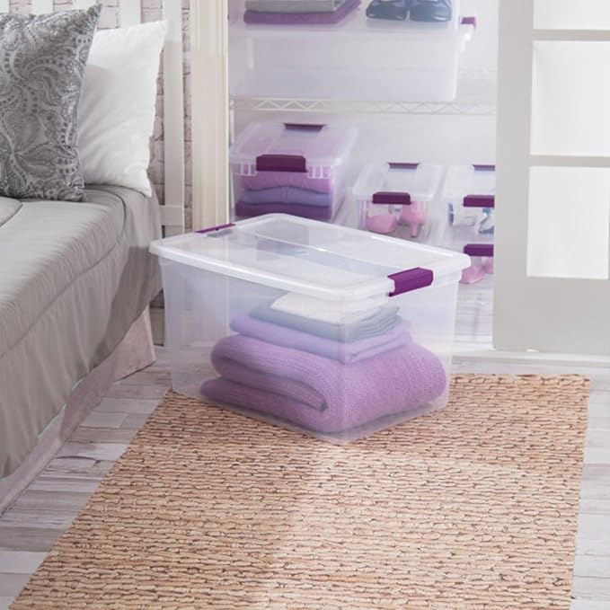 Sterilite 6 Pack 66 Quart ClearView Latch Box, Stackable Organizer Bins - Image 4