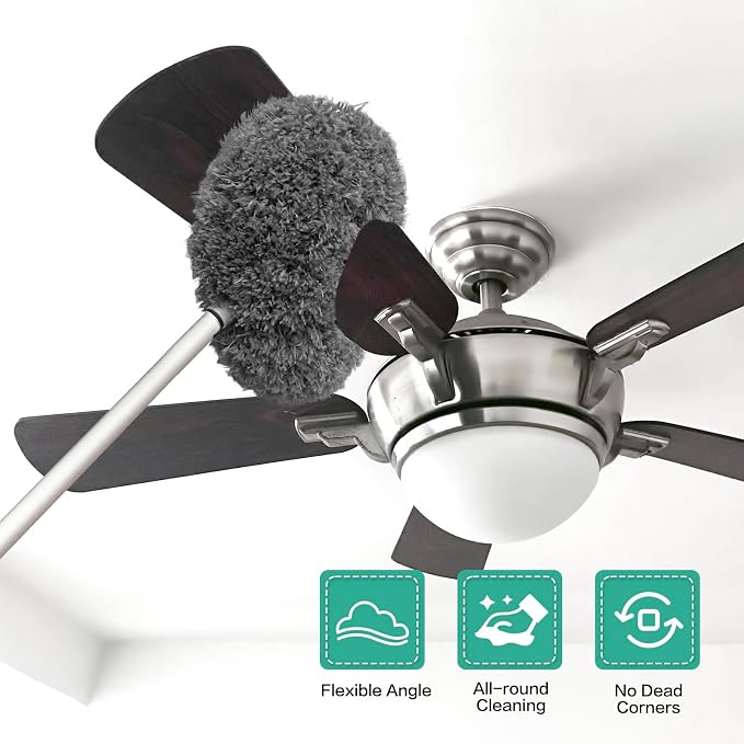 Ceiling Fan Cleaner Duster Reusable Microfiber Ceiling Fan Blade Cleaner - Image 2