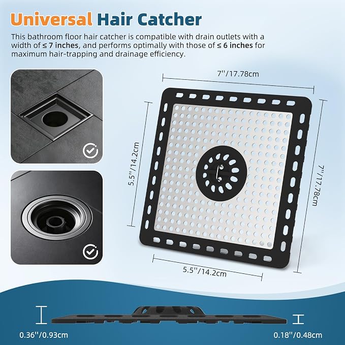 Hibbent 2 Pack Upgraded Shower Drain Hair Catcher, Shower Drain Cover - Image 7