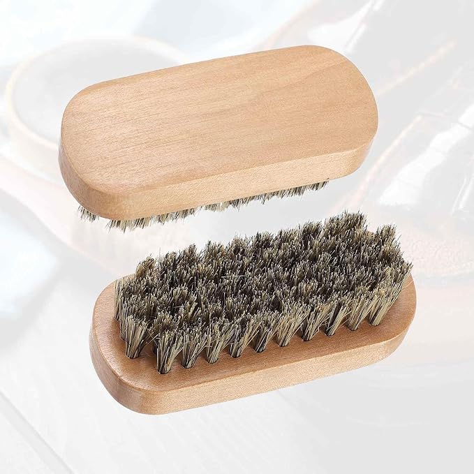 HARFINGTON Shoe Cleaning Brush 4"x1" Maple Wood Pig Bristle Boot Polish Brushes - Image 3