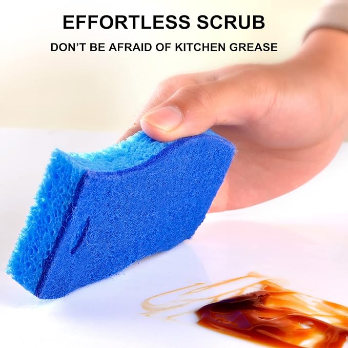 METUUTER 12-Count Scrub Sponges Kitchen Sponge Heavy Duty, Cellulose Sponges - Image 4