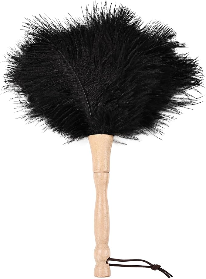 Ostrich Feather Duster 12 Inch Handheld Duster Supplies, Wooden Handle Feather by MehelloFeather