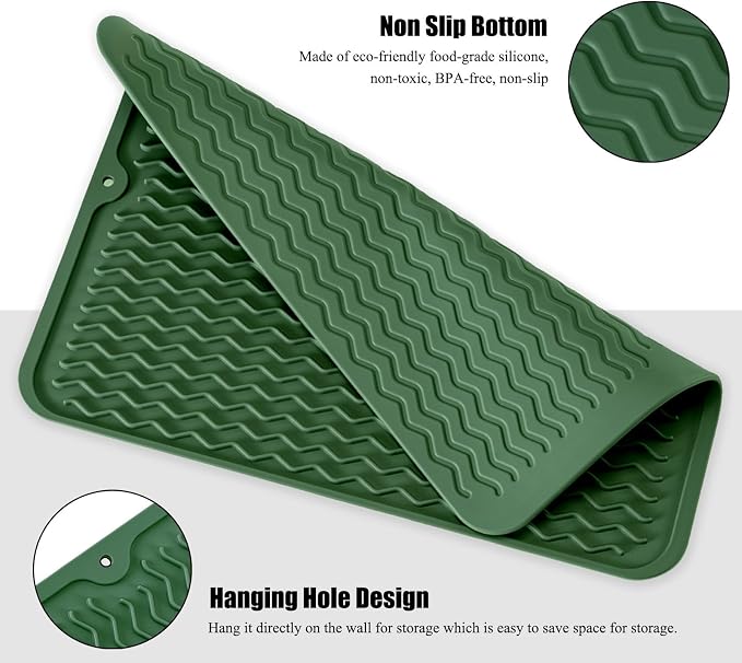 Large 24" x 18" Silicone Dish Drying Mat - Image 3