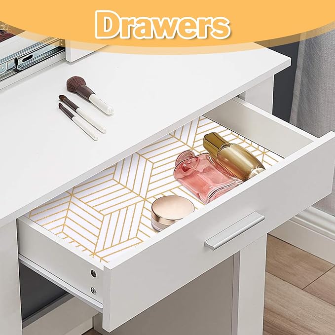 Shelf Liners for Kitchen Cabinets Non Adhesive Shelf Liner Paper Non-Slip - Image 5