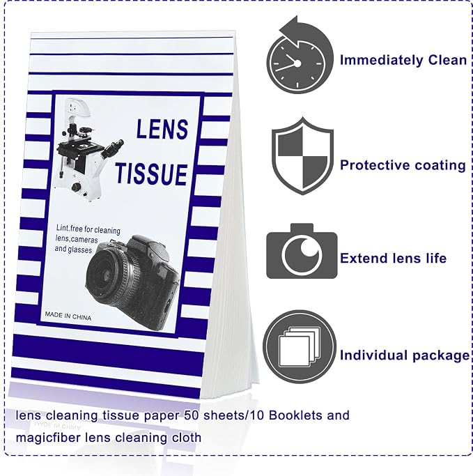Outus 1000 Pcs Lens Cleaning Paper Tissue and 2 Double Sided Cleaning - Image 2