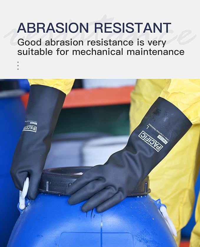 PACIFIC PPE Chemical Resistant Gloves, Heavy Duty Industrial Rubber Gloves - Image 3