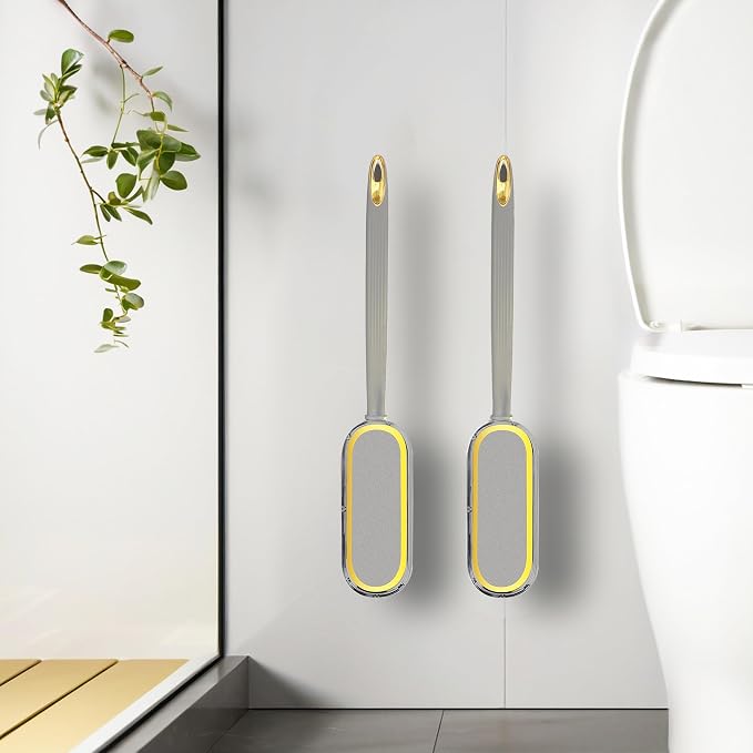2 Pack Wall Mount Toilet Brush and Holder Set - Image 2