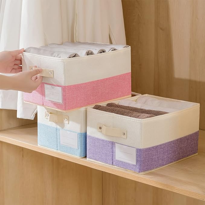PRANDOM Fodable Storage Bins for Closet Decorative Fabric Storage Baskets Cubes - Image 6