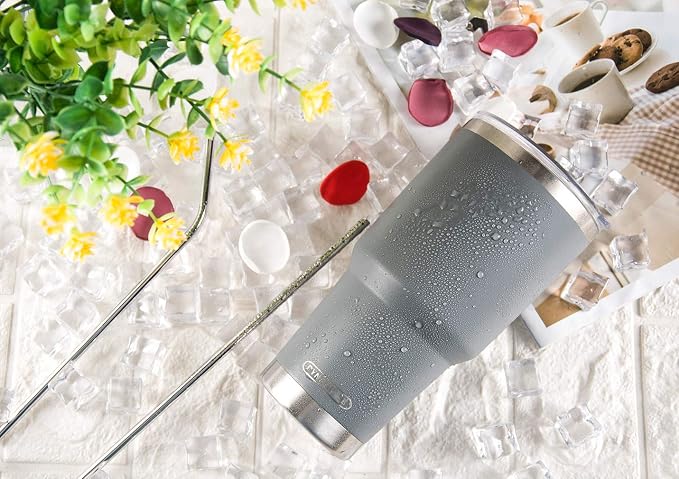 D·S 30oz Grey Tumbler Stainless Steel Insulated Travel Mug - Image 2