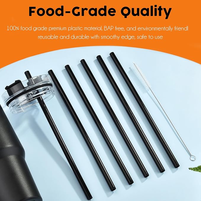 ALINK Black Replacement Straws for Stanley 20oz 14oz Tumble, 6 Pack Reusable - Image 5