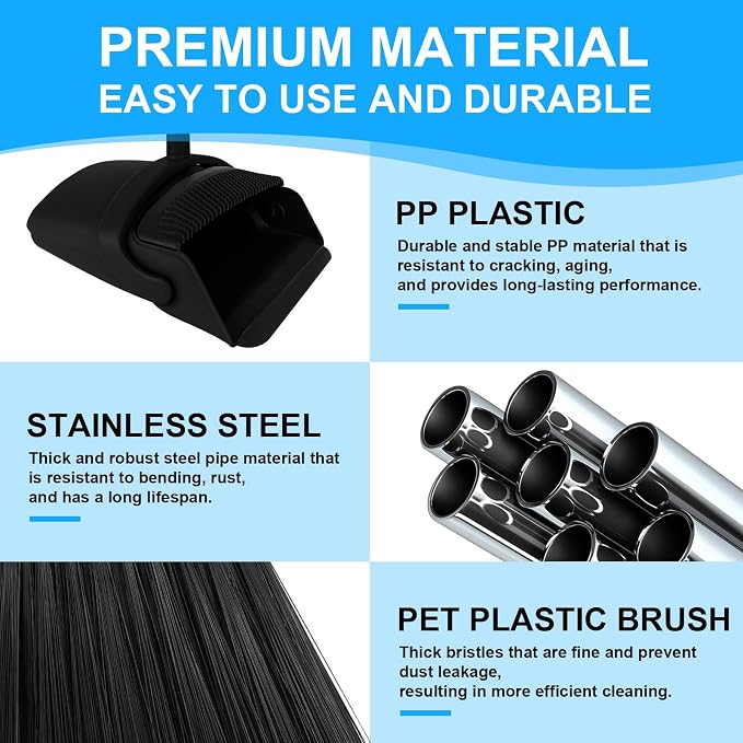 Broom with Dustpan Combo Set and Silicone Air Broom Kit - Image 8
