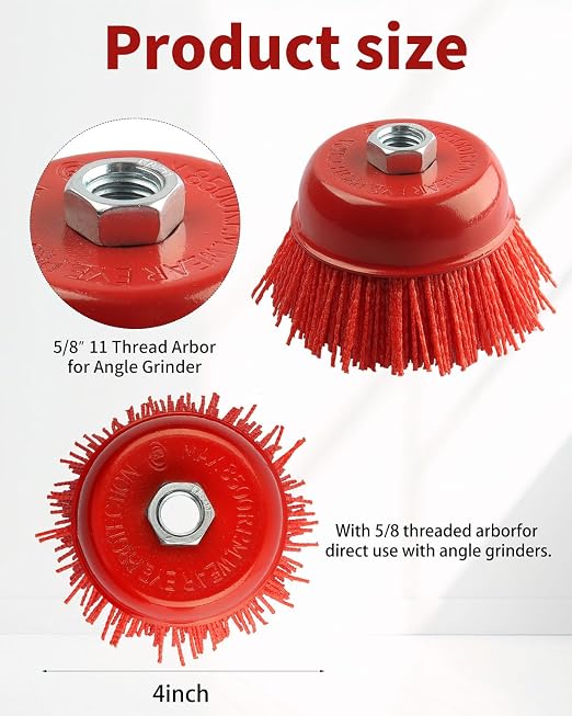 4 Inch Nylon Brush for Angle Grinder, Nylon Cup Wire Brush for Drill Ideal for - Image 5