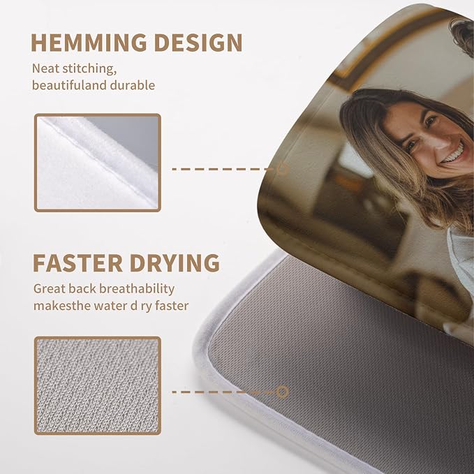 Custom Drying Mat with Picture Text Personalized Photo Dish Drying Mats - Image 5