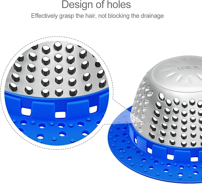 LEKEYE Shower Drain Hair Catcher/Shower Drain Cover/Drain Protector - Image 4