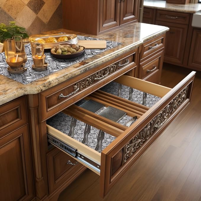 Black 12 x 360 Inch Shelf Liner - Image 8
