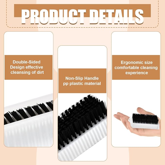8 Pcs Hand Scrub Brushes for Nail Cleaning, Soft Fingernail Brush - Image 3