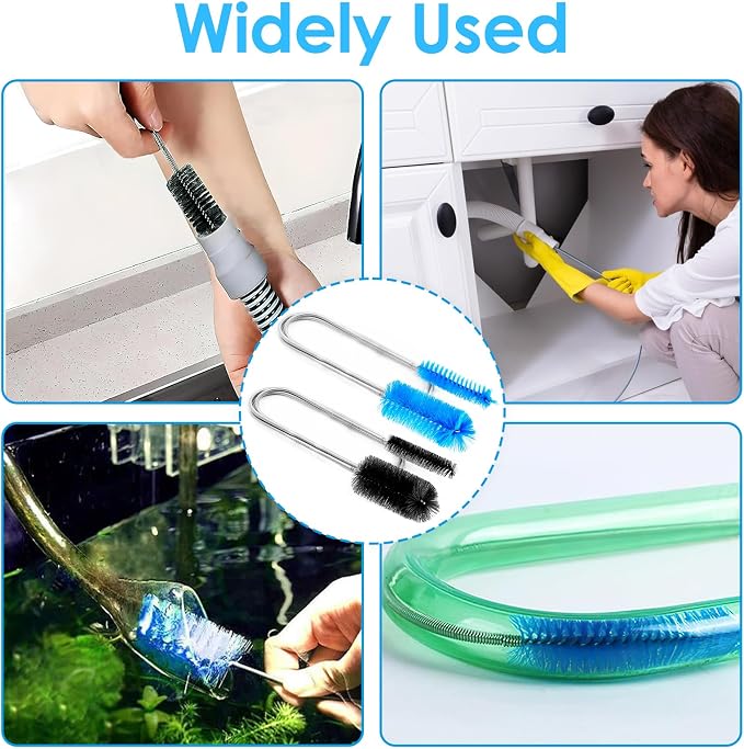 2 Pcs Flexible Drain Pipe Cleaning Brush, 2 Brush Head Sizes - Image 4