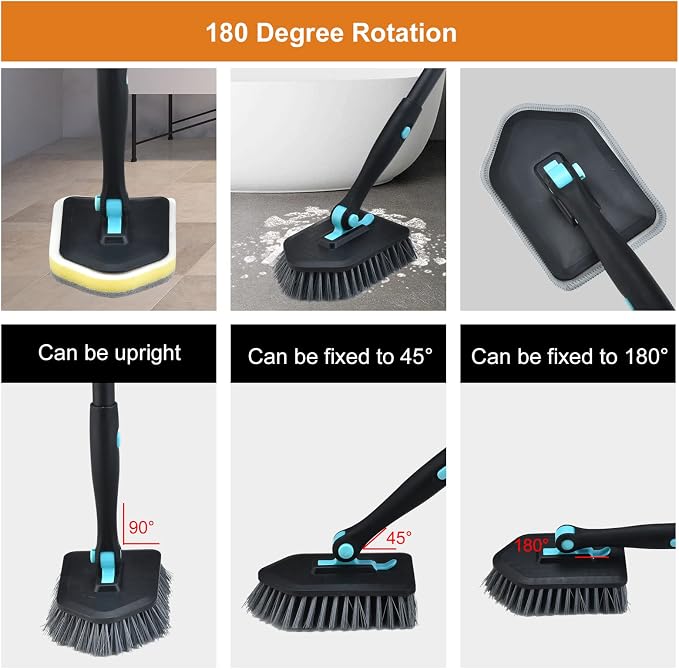 Long Handled Scrub Brush for Shower, 3-in-1 Cleaning Brushes - Image 5