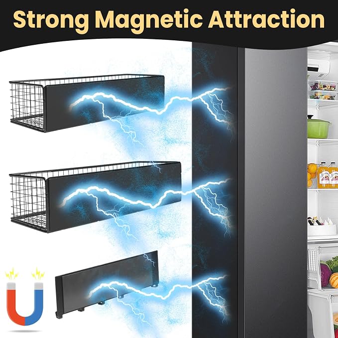 Magnetic Spice Rack for Refrigerator Magnetic Fridge Shelf for Kitchen Spice - Image 3