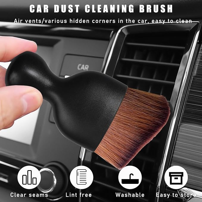 2PCS Car Interior Dust Brush, Soft Scratch Free Auto Detailing Brushes - Image 4